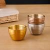304 Stainless Steel Double Wall Mini Tea Cup Striped Design for Restaurant Bar Whiskey Shot Glass