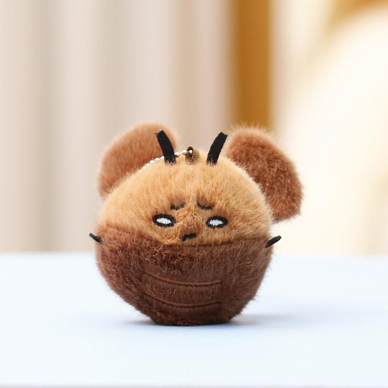 Cockroach Round Eyed Plush Keychain Stuffed Toy Cartoon Bag Decoration Gift