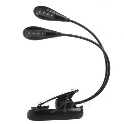 Dual for Head LED Clip Book Light Adjustable Reading Lamp Battery Operated Clip-On Reading Light for Kids Desk Bed Headb