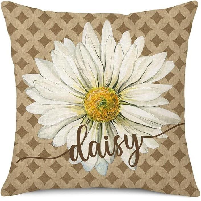 

Easter Decoration Spring Sunflower Linen Throw Pillow Cover Car Sofa Lumbar Pillow Cushion 45 * 45 separate pillow cover