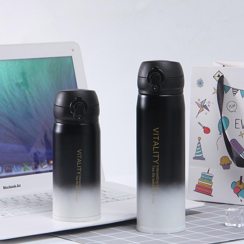 Multi-purpose Portable Thermos Cup 450ml Vacuum Flasks Portable Stainless Steel Thermos Cup Water Bottle Travel Tea Mug Office Thermos Cup