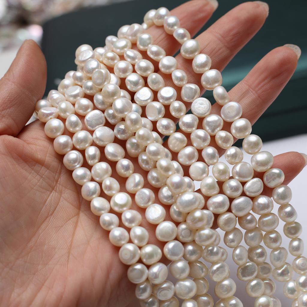 1String, Boho White Natural Freshwater Pearls, Nugget Pearl Beads for Jewelry Making DIY Necklaces Bracelets, Anklets Crafts Length 36cm