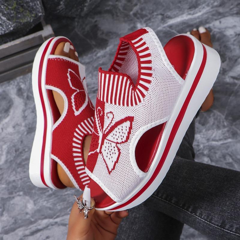 Übergröße Sommer Neu Lässig Fly-woven Hohl Fischmaul Strand Damen Sport Sandalen
