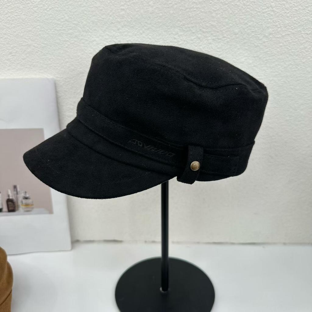 Autumn new retro British style newsboy hat women's high-end suede octagonal hat showing the face small fashionable painter hat