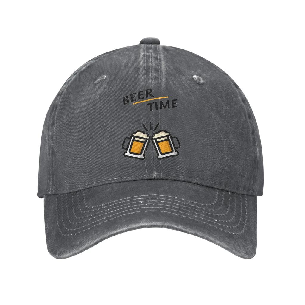 Retro Beer Oclock Baseball Caps Unisex Women Distressed Washed Headwear Outdoor All Seasons Travel Unstructured Soft Caps Hat