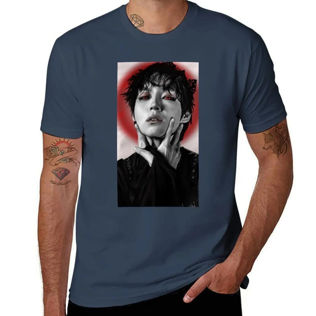 The rose Kim Woosung Sami fanart kpop T-Shirt oversizeds kawaii clothes summer clothes mens clothing