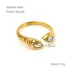 European-American 18k Gold Zircon Retro Open Ring for Women