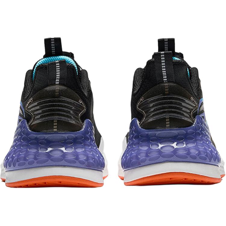 Anta Kids C37 Synthetic Leather Mesh Comfortable Versatile Lightweight Shock Absorption Low Top Running Shoes Men Running Shoes Black Blue A12445519-3
