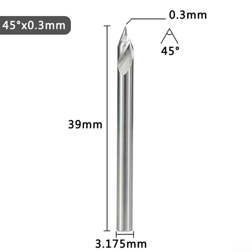 3,175 mm V-förmiger Spitzen-Schaftfräser, 20-60 Grad Spitze, Hartmetall-3D-Gravierbit