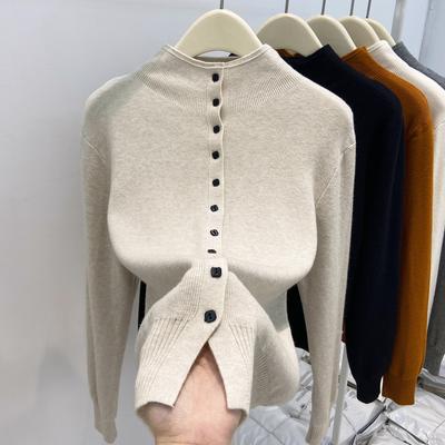 Soft Waxy Thickened Knitted Cardigan Women's Long-sleeved Top, Thin and Relaxed In Autumn and Winter, Sweater Inside and Outside
