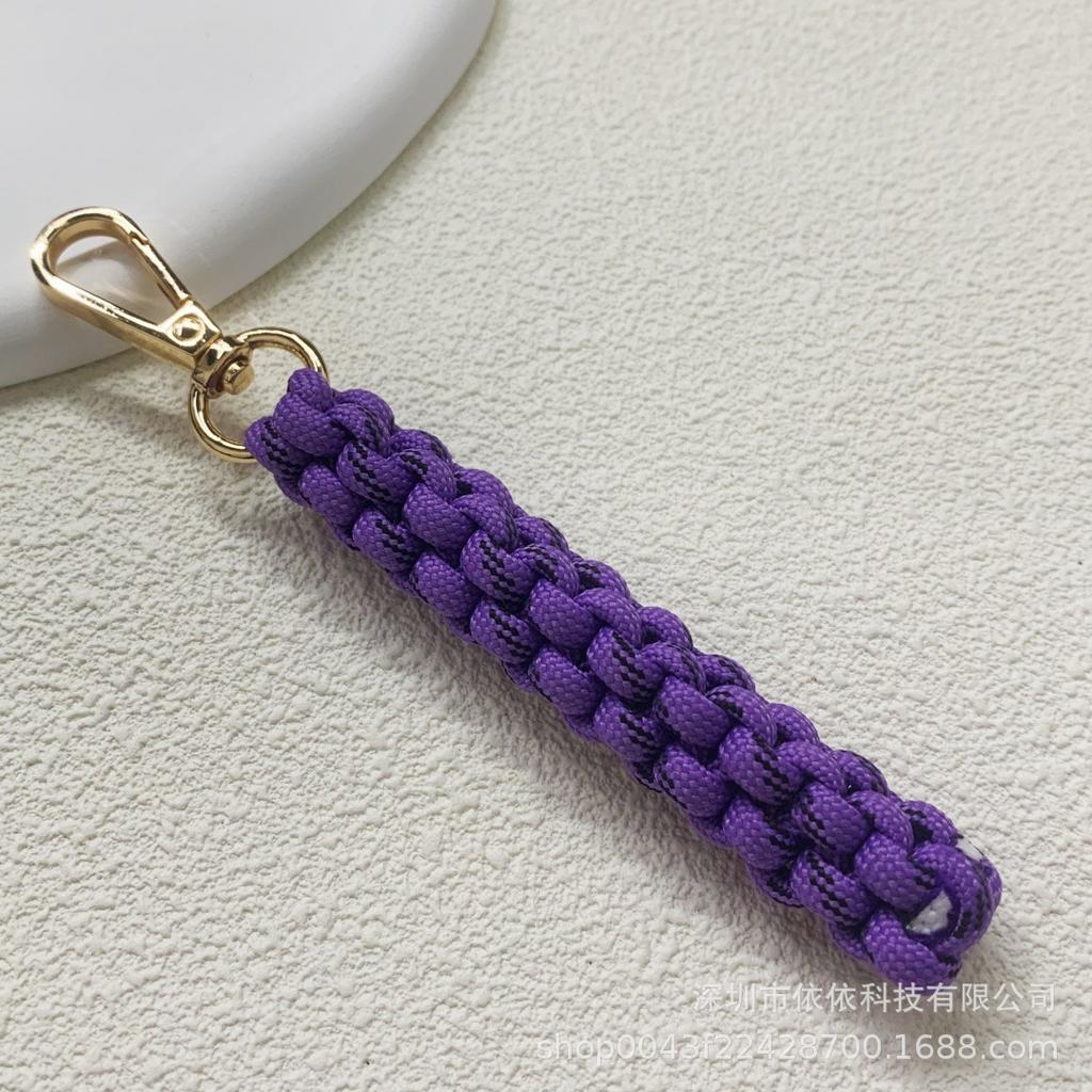 Miu family bag hanging cross-border explosive pure hand-woven pendant colorful fashionable unique shape braided rope car keychain