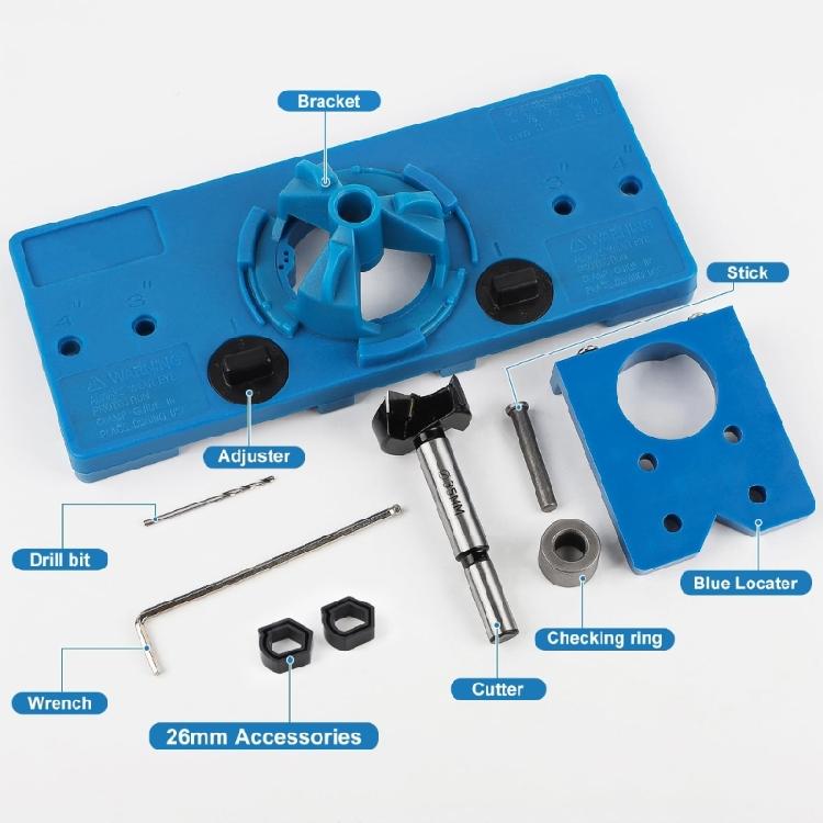 Professional 35mm Hinge Template Set and Small Blue Lock Hole Locator User friendly