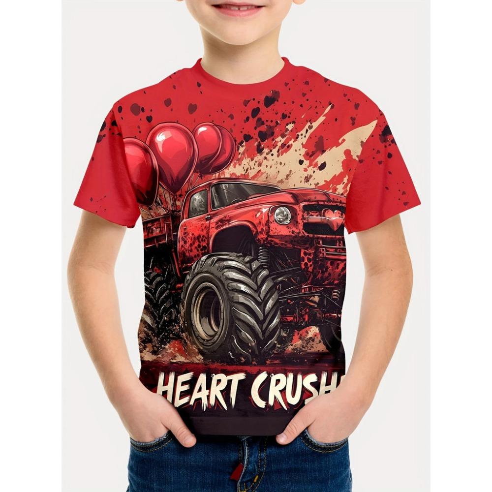 Children's Cute Anime Design Pattern T-shirt - Summer Short Sleeve Round Neck