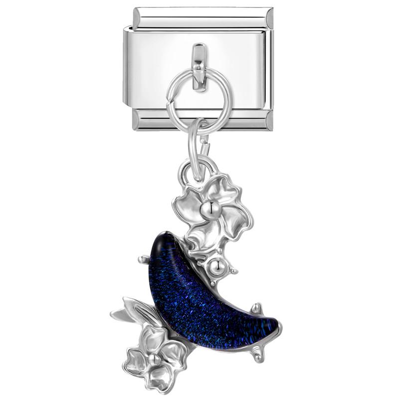 Zircon Colorful Crystal Butterfly Heart Flower Pendant Italian Charm Link Fit 9mm Bracelet Stainless Steel Women DIY Making Gift