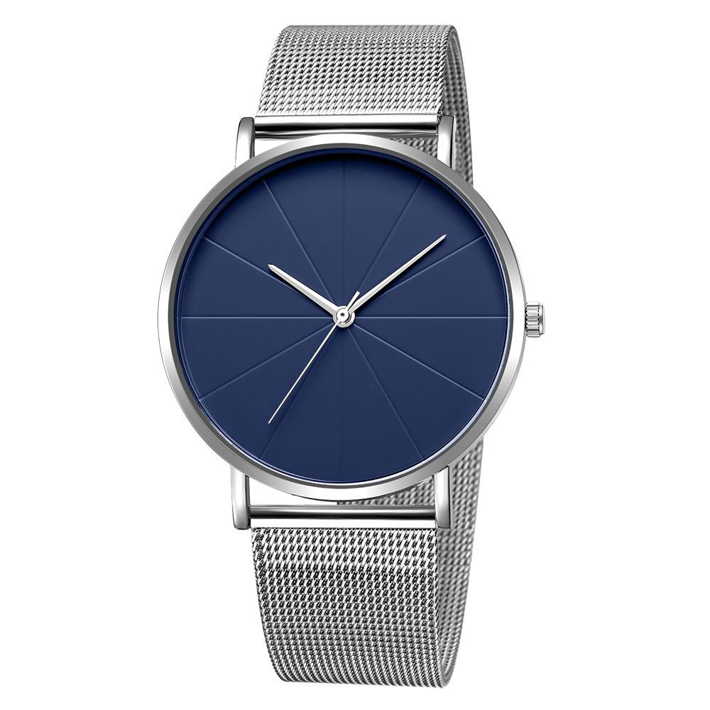 Light-luxury Men Business Watches Ultra Thin Stainless Steel Mesh Belt Quartz Watch for Man Male