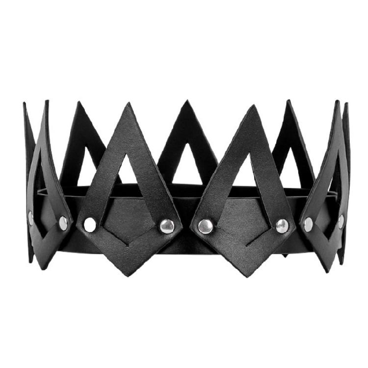 

Black Leather Queen Headwear Breathable Light Crowned Hair Band Headdress For Festivals Receptions Themed Parties 1