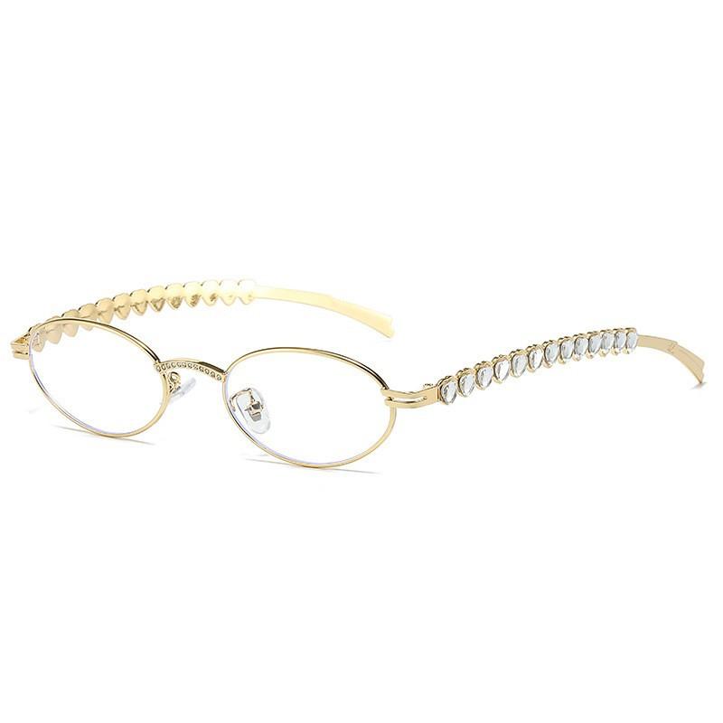 1pc Women's Oval Small Frame Metal Cute and Gorgeous Rhinestone Flat Mirror Y2k Autumn Travel School Holiday Accessories