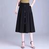 Petite A-line Pleated Midi Skirt - 2025 Summer Collection, Slimming Design for Women
