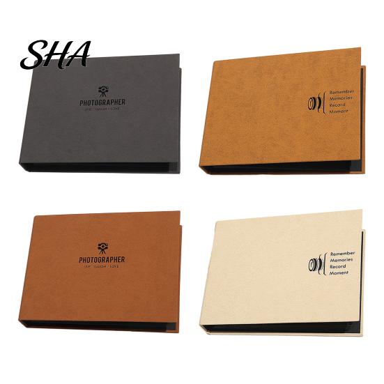 Anti-fouling Photo Album Scrapbook, Horizontal Loose-Leaf with Waterproof Thickened Film Pages, Memory Keeping Book Flat-Lay Design Refillable