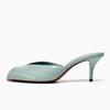 Soleist Women's Gold Patent Leather Heeled Slippers, Sexy Peep Toe Slide Sandals Elegant Banquet Party Dress Shoes Zapatos De Mujer