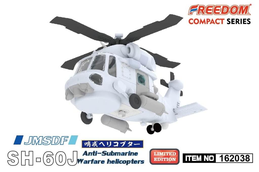 Freedom Model Kit Compact Series Japan Maritime Self-Defense Force SH-60J/K Plastic Model Kit FRE162038 Molded Color