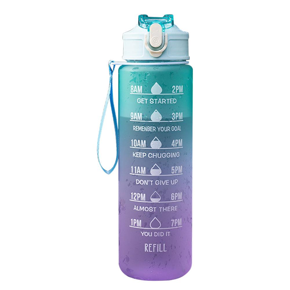800ML Sports Water Bottle Leak Proof Portable Drinking Cup Large Capacity with Time-Tracking Straw for Outdoor Gym Bottles