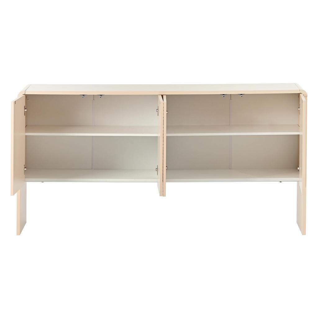 Sideboard Aufbewahrungsschrank, Moderne Schlichter Anrichte mit 4 Türen, Verstellbares Regal, Lagerschrank Beistellschrank