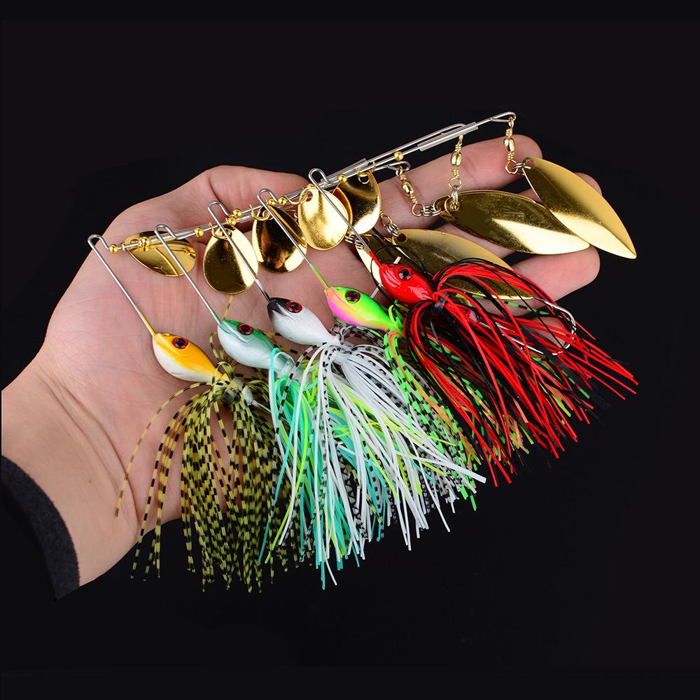 Alloy Willow Leaf Spinner Bait 21.4g - Anti-Snag Design with Bearded Lure