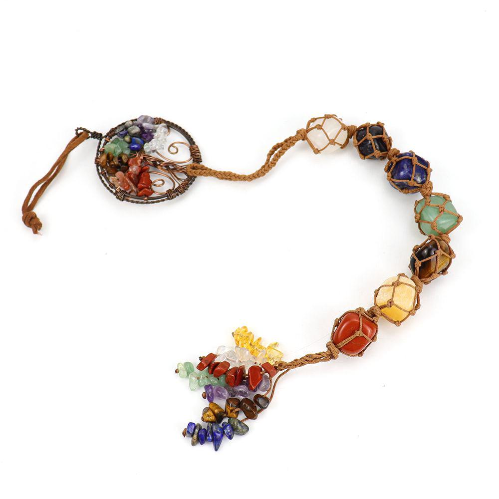 Crystal Car Pendant With Handwoven Weaving Design For Bedroom Decor