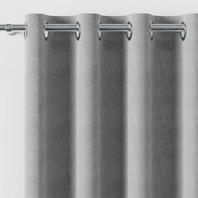 Milas Curtain with Eyelets Plain Grey 140X260 Cm