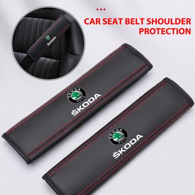 Rjhwp8 Car Seat Belt Shoulder Protector Cover Safety Belt Protective Pad For Octavia Superb RAPID FABIA KAMIQ KAROQ KODIAQ YETI