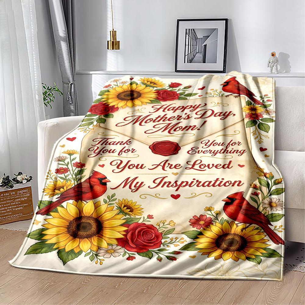 Mother's Day Greeting Blanket Suitable for sofas,travel, living rooms also a good gift for friends and family Suitable for all seasons.