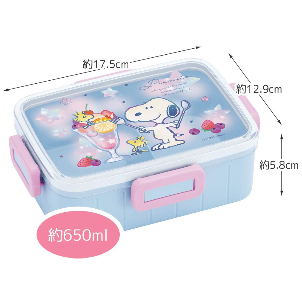 Skater Lock Lunch Snoopy Made in YZFL7C 4-Point Box, Parfait, Peanuts, Japan, 650ml,
