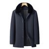 Men's Mink Fur Collar Down Jacket with Detachable Liner, White Duck Down, Autumn/Winter 2025, Middle-Aged Dad Cold Protection Coat.