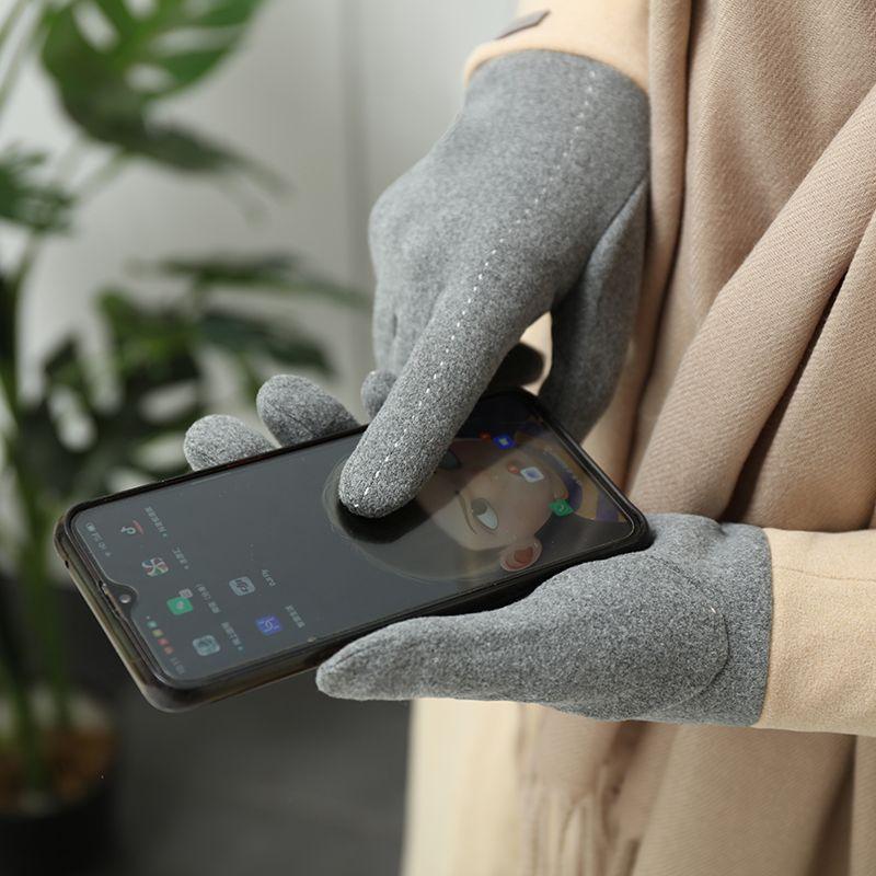 Gloves Women's Winter Velvet Warm Cute Cold Touch Screen Riding Driving New Velvet Gloves