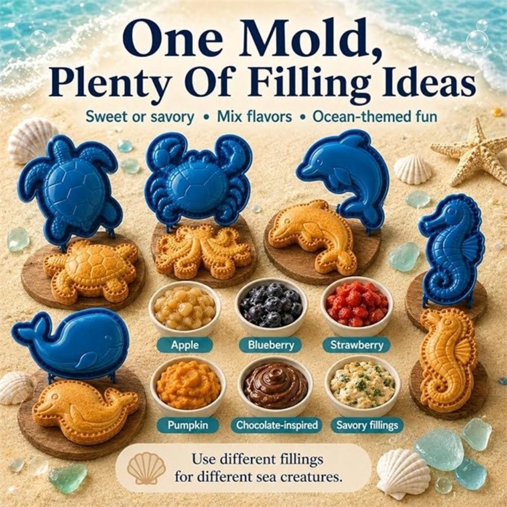 Ocean Animal Ocean Filled Pie Press Collection Reusable Cookie Molds  for Christmas Party Potluck