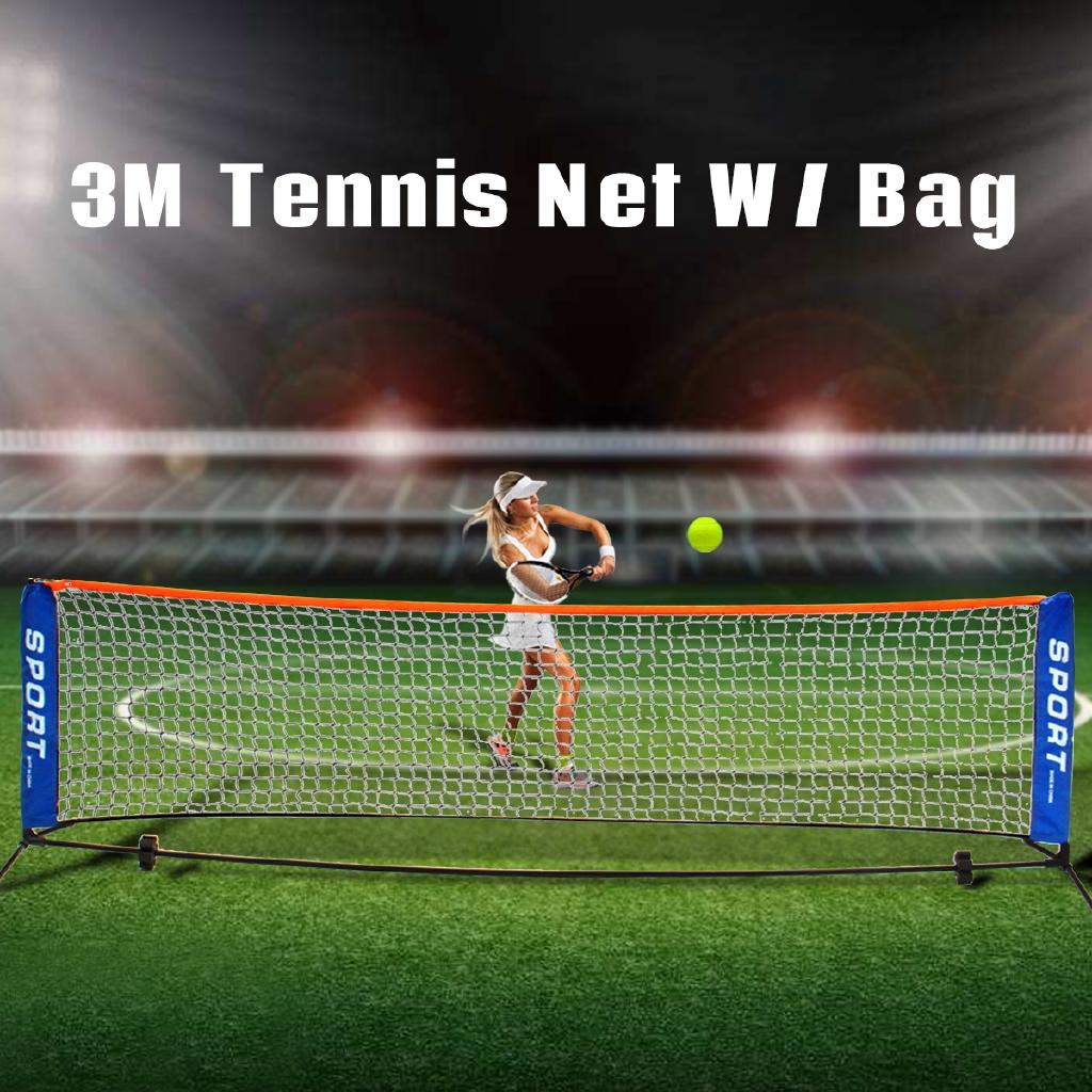 Tennis Net & Post Set Racquet Sports Network Net Portable Frame Badminton Beach 3 Meter Volleyball Training Net Mesh