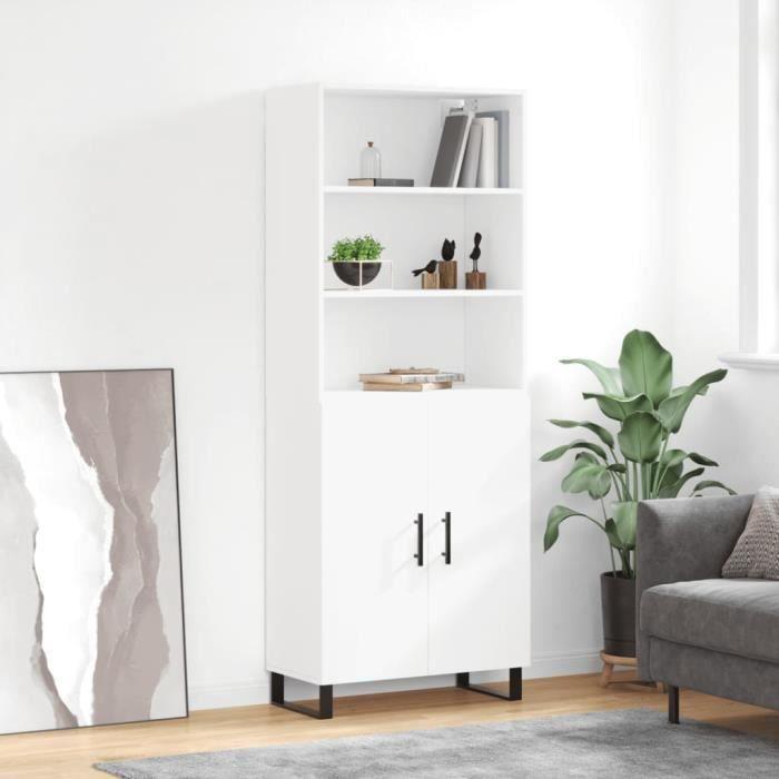 VidaXL Buffet haut Blanc 69,5x34x180 cm Bois d'ingénierie 3189277