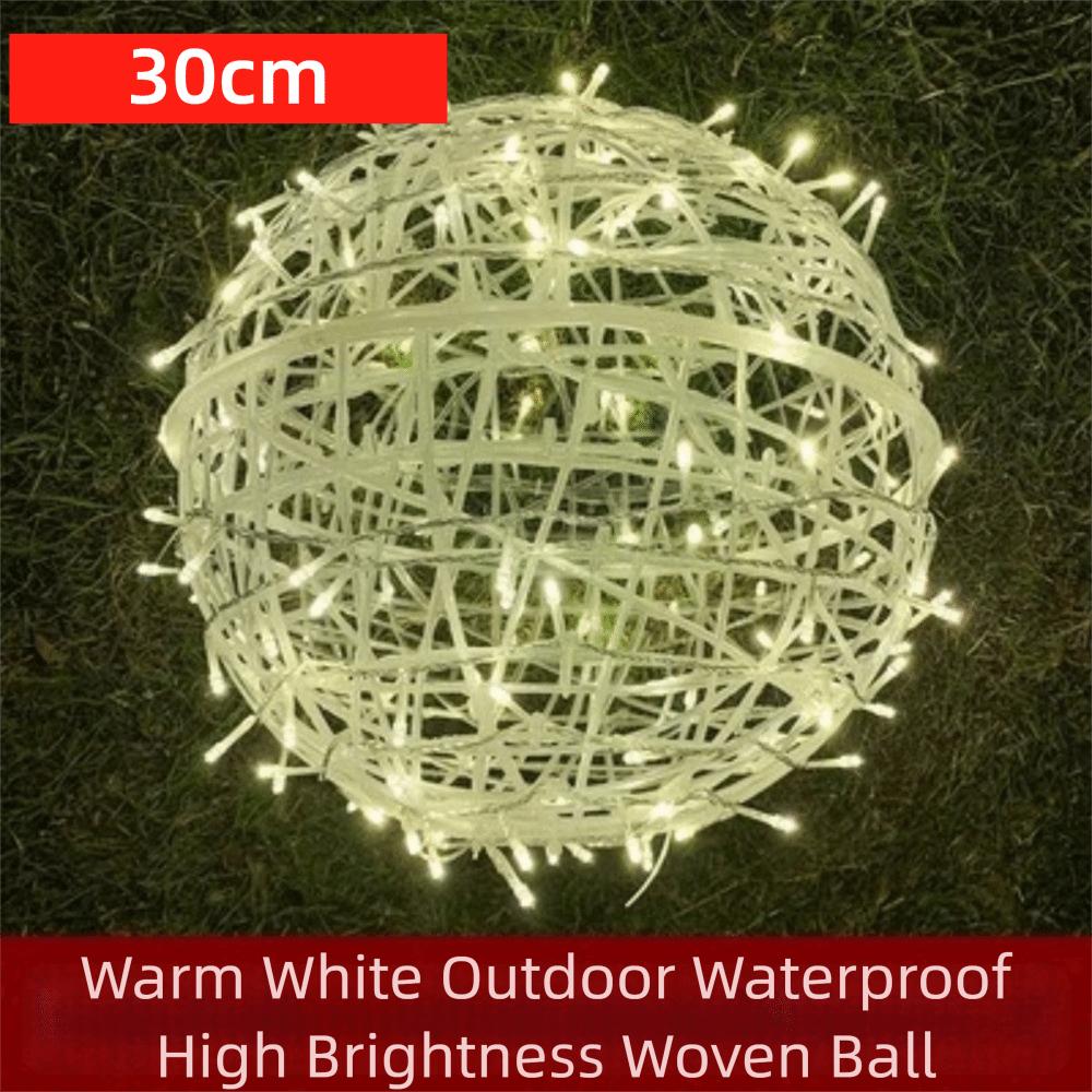 20/28CM Festoon Rattan Ball Light LED Rattan Ball Christmas Tree Light String 220V Ramadan Festoon Rattan Ball Lamp Garden