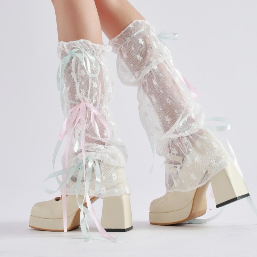 

Soft Lace Leg Sleeve Korean Style Mesh Boots Cover Butterfly Loose Socks Foot Cover Streetwear Style 3