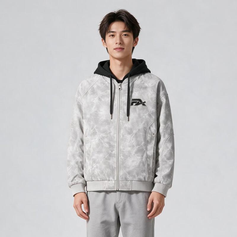 Kuaiyu Men's Winter Distressed Faux Two-Piece Padded Jacket