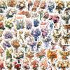 60 Cartoon Advertisement White Bouquet Graffiti Stickers Personalized Decorative Guitar Notebook Suitcase DIY Waterproof Stickers