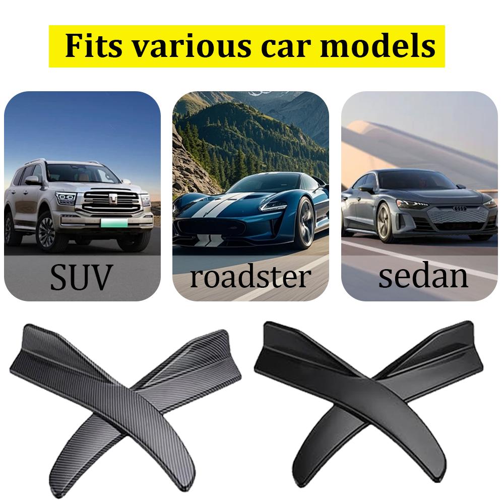 Universal Black Car Carbon Fiber Screen Car Bumper Spoiler Front Lip Anti-Collision Side Skirt Anti Collision  Accessory