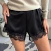 Sommer Satin Spitzenbesetzte High-Waist Freizeithosen