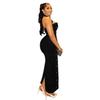 C7480 Fashion Women's Halter Rhinestone Beaded Bodycon Dress - Europe & America Style