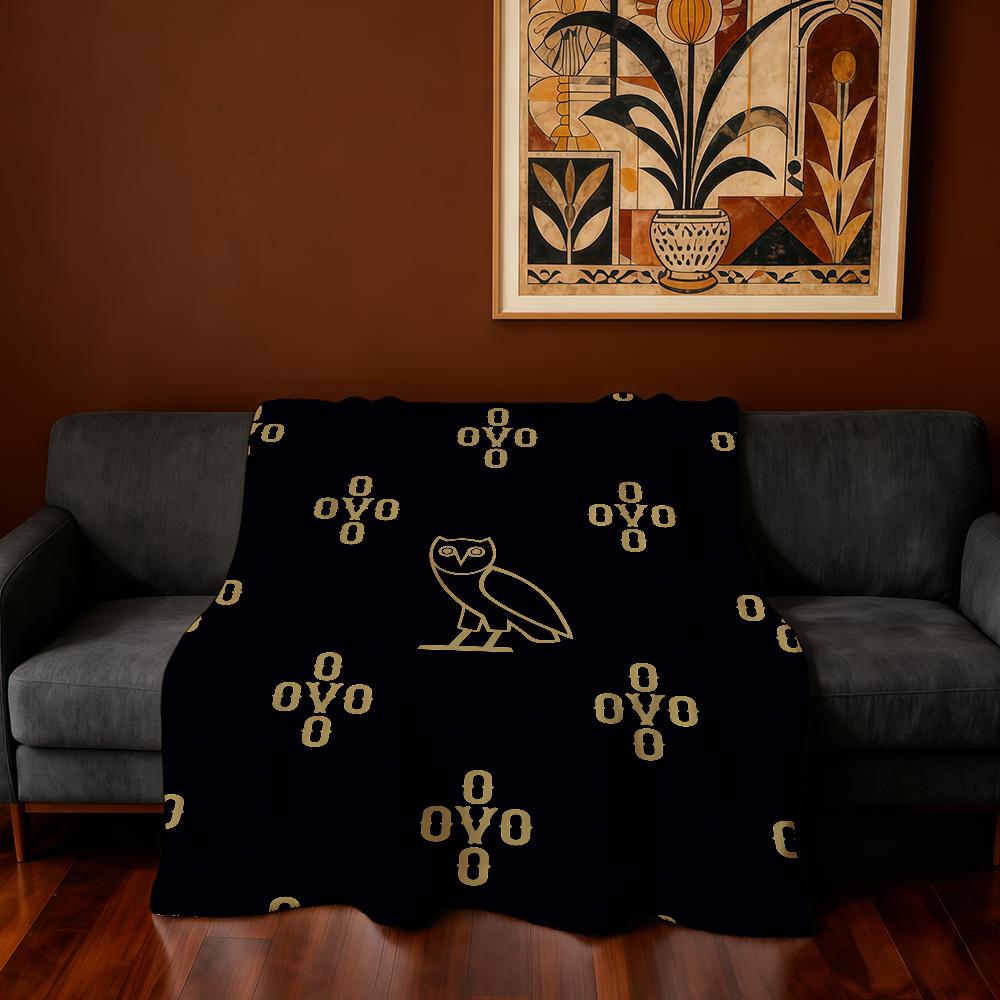 Blanket Super Warm Comfortable Plush Throw Blanket Child Home Sofa Rapper Bedroom D-Drake-ES OVO Gift