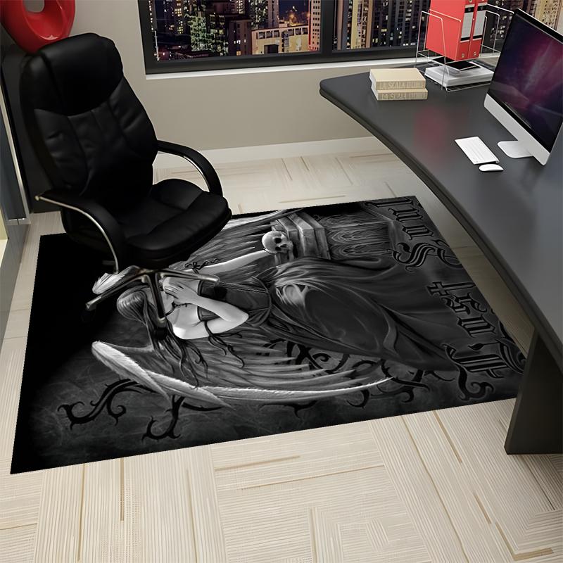Dark Printed Carpet, Rug for Office Chair Living Room Bedroom Kitchen Room Decor Gifts.