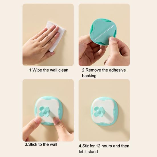 3Pcs Flower Adhesive Hooks Waterproof Bathroom Towel Hook Cute Wall Hook for Kitchen Utensils Bedroom Clothes Entryway Keys Storage