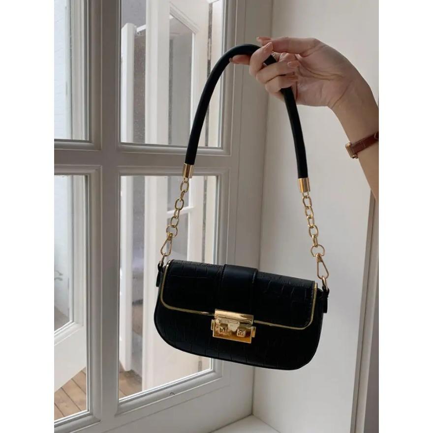 

Простые кожаные женские сумки через плечо Модные маленькие квадратные сумки с клапаном под мышкой Универсальные сумки кроссбоди Женские ручные сумки