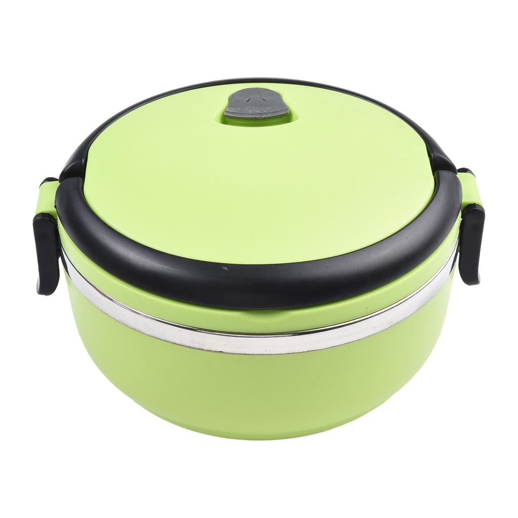 Stainless Steel Round 1 Layer Insulated Food Thermal Containers Lunch Box Case